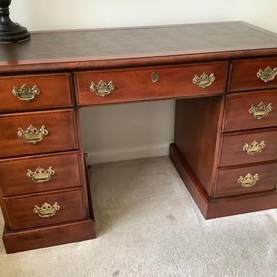 Desk with leather top, Hooker furniture 38â€H 48â€W 22â€depth