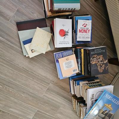 Open sided book side table and books