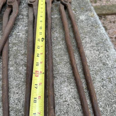 Five Vintage Blacksmith Forging Tongs/Tools