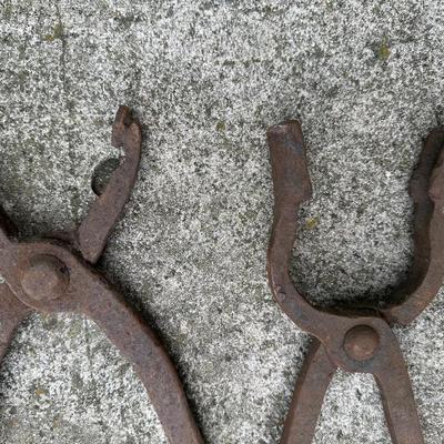 Five Vintage Blacksmith Forging Tongs/Tools