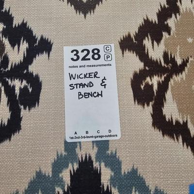 Wicker Stand and Bench