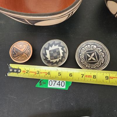 Lot of 5 Native American Pottery Signed By Artist
