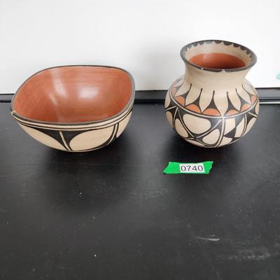 Lot of 5 Native American Pottery Signed By Artist