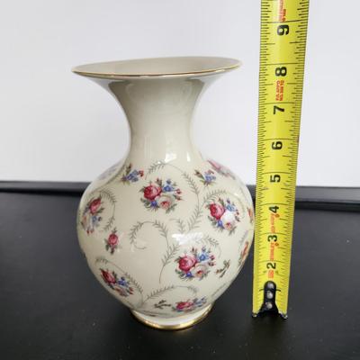 Hertel Jacob & Co. Porcelain Vase Rose Decor Germany