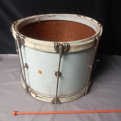 CIRCA 1930 DOUBLE SIDED WOODEN DRUM