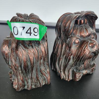 Pair of Heavy Dog Bookends Terries