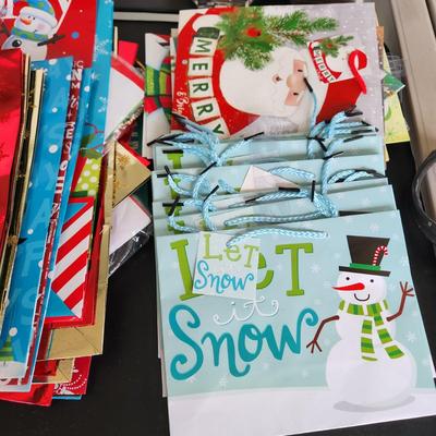 Large Lot of Lindy Bowman Holiday Christmas Gift bags New Stock in Large Tote