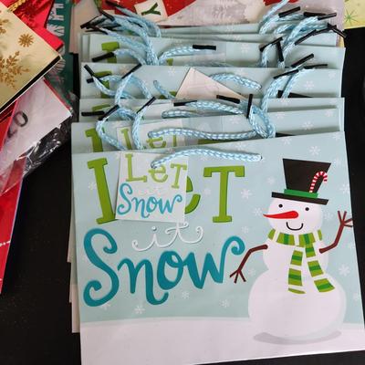 Large Lot of Lindy Bowman Holiday Christmas Gift bags New Stock in Large Tote