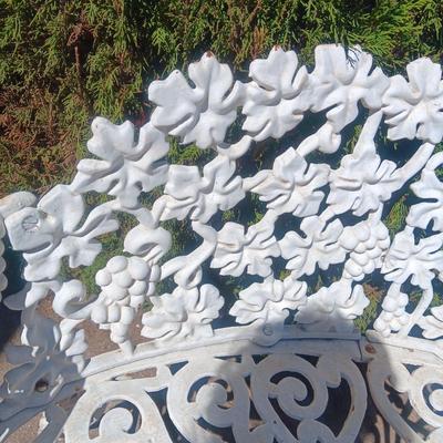 ORNATE WROUGHT IRON PATIO BENCH