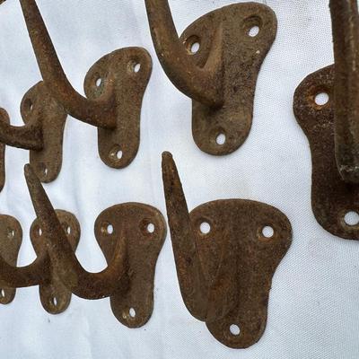 Antique Cast Iron Single Pointed Hooks (11)