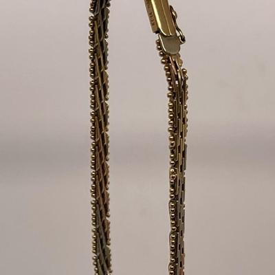 Italian 14K Gold Vintage Bracelet thick mesh chain