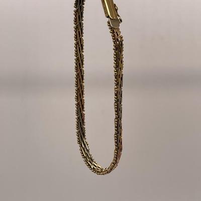Italian 14K Gold Vintage Bracelet thick mesh chain