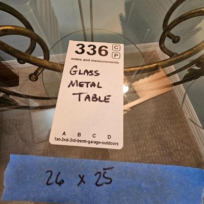 Glass and metal table