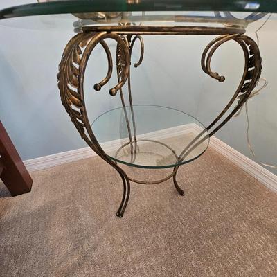 Glass and metal table