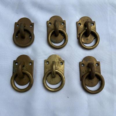 Vintage Brass Drawer/Cabinet Pulls (6)