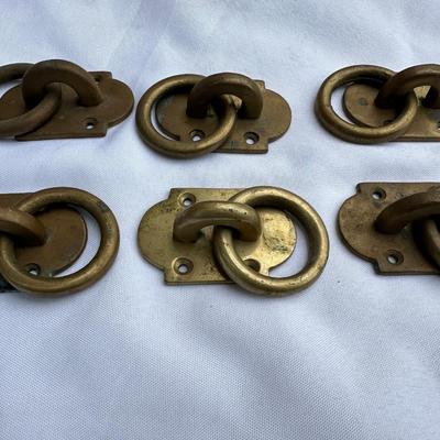 Vintage Brass Drawer/Cabinet Pulls (6)