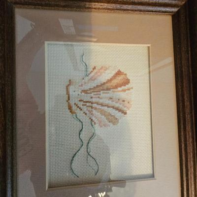 Five Matted cross stitch wall hangings