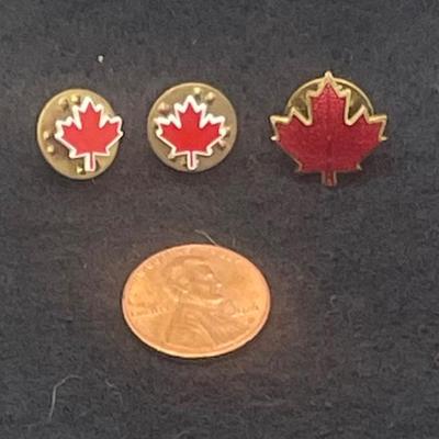 Lot of 3 Canada Maple Leaf Pins