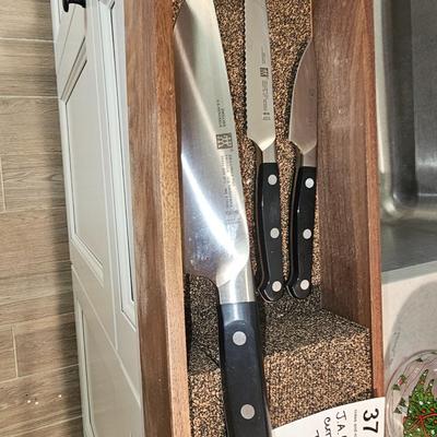 J.A. Henckel cutting tools and storage box