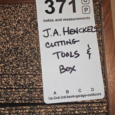 J.A. Henckel cutting tools and storage box