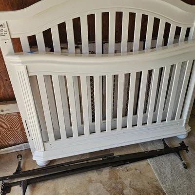 White wooden twin bed frame