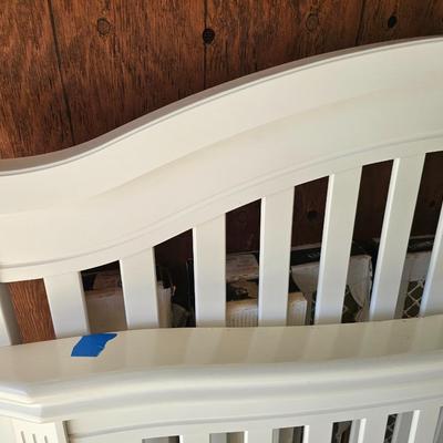 White wooden twin bed frame