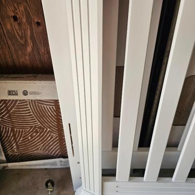 White wooden twin bed frame