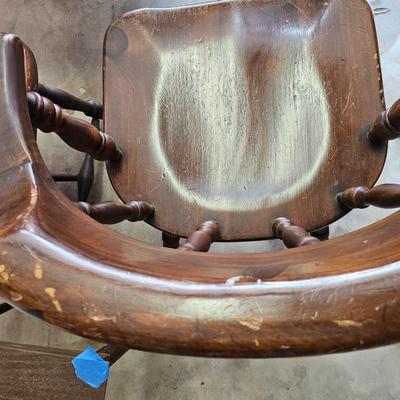 Two Wooden Captains Chairs