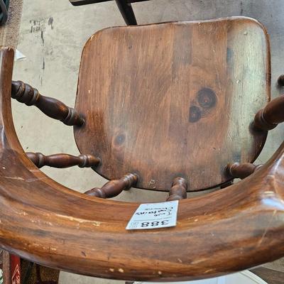 Two Wooden Captains Chairs