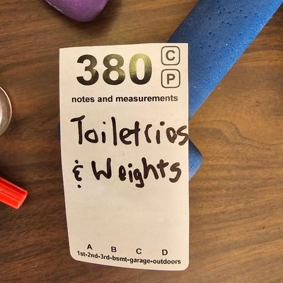 Toiletries and weights