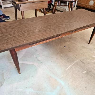 Vintage Coffee table and side table with flatware storage