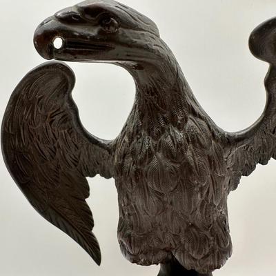 Bronze Eagle on Wood Pedestal