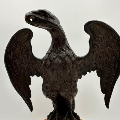 Bronze Eagle on Wood Pedestal