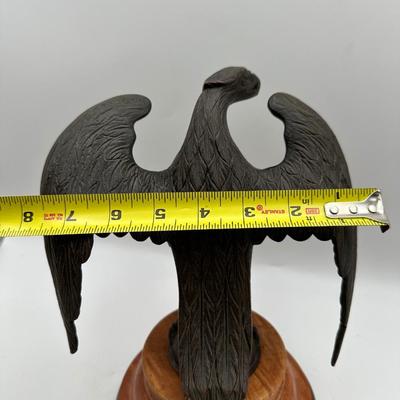 Bronze Eagle on Wood Pedestal