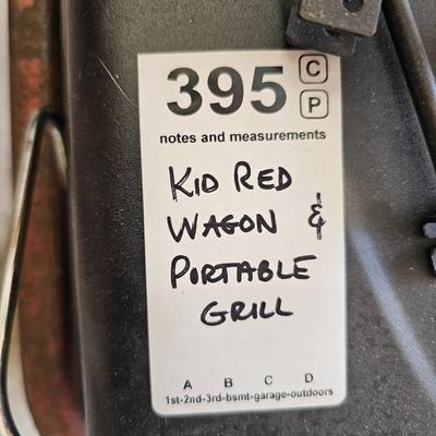 Kids Red Wagon and portable grill