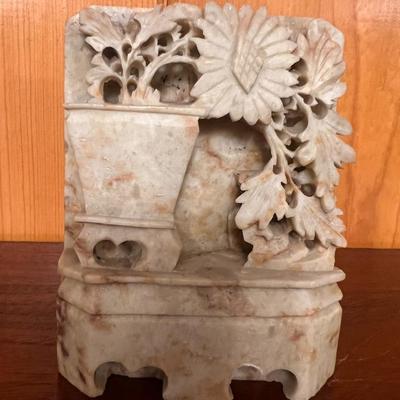 Vintage Chinese Soapstone Carved Bookend