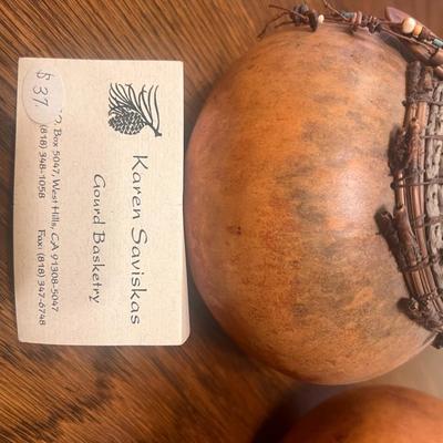 Pair Gourd Vessels Signed and dated by Karen Saviskas