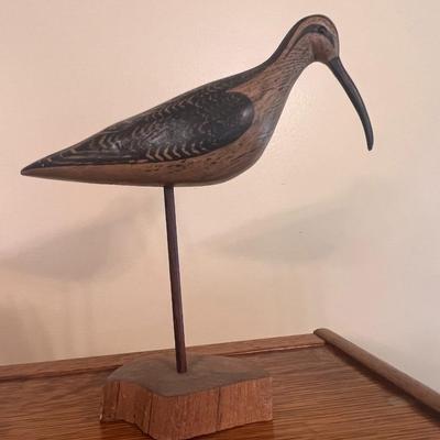 Signed, William E. Kirkpatrick - Carved Shorebird Bird Decoy