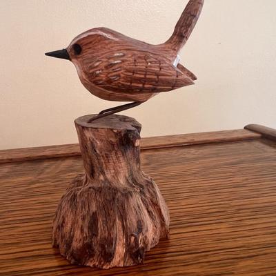 Signed Dated Carved Wood Bird â€œRandy Whaley, 09â€