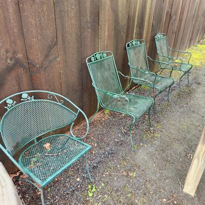 Wire Mesh Patio Table w 6 chairs