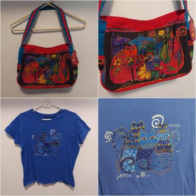 Laurel Burch Cat Purse and Indigo Cats Tee plus more (PC-BBL)