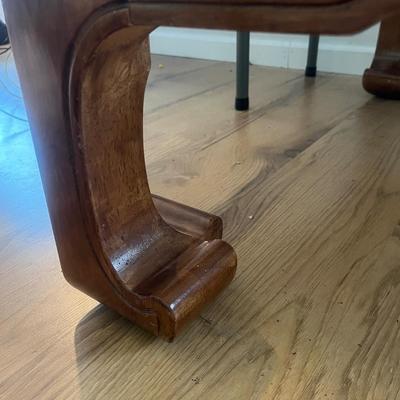 Wooden Coffee Table with Beveled Glass Top (D-MG)