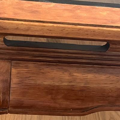 Wooden Coffee Table with Beveled Glass Top (D-MG)