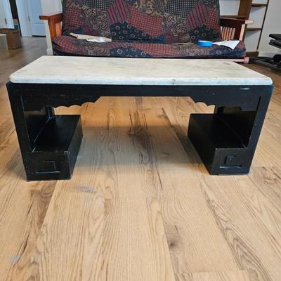 Wooden Coffee Table with a Marble Top (UD-DW)