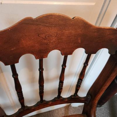 PAIR Antique Needlepoint Seat Chairs