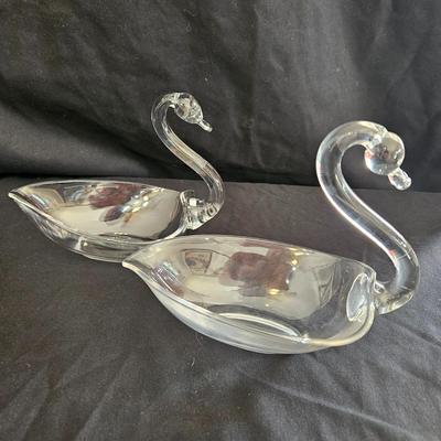 Crystal & Glass Swan Figurines (LR-DW)