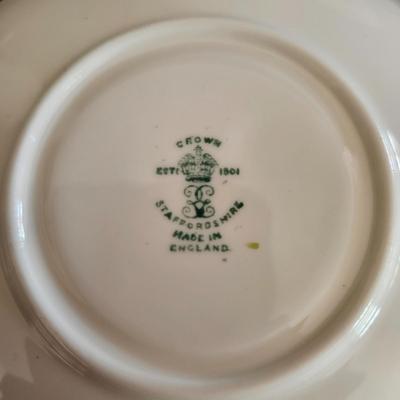 Assorted Floral China Pieces by Staffordshire, Crownford, & Princess House (LR-DW)