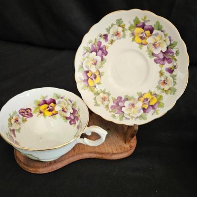 Assorted Floral China Pieces by Staffordshire, Crownford, & Princess House (LR-DW)