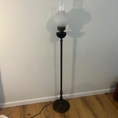 Brass & Glass Floor Lamp (D-MG)