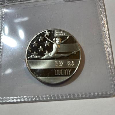(2)-Proof Silver Franklin Half Dollars & (1)-1992 Gymnastic Olympic Proof Coin as Pictured.